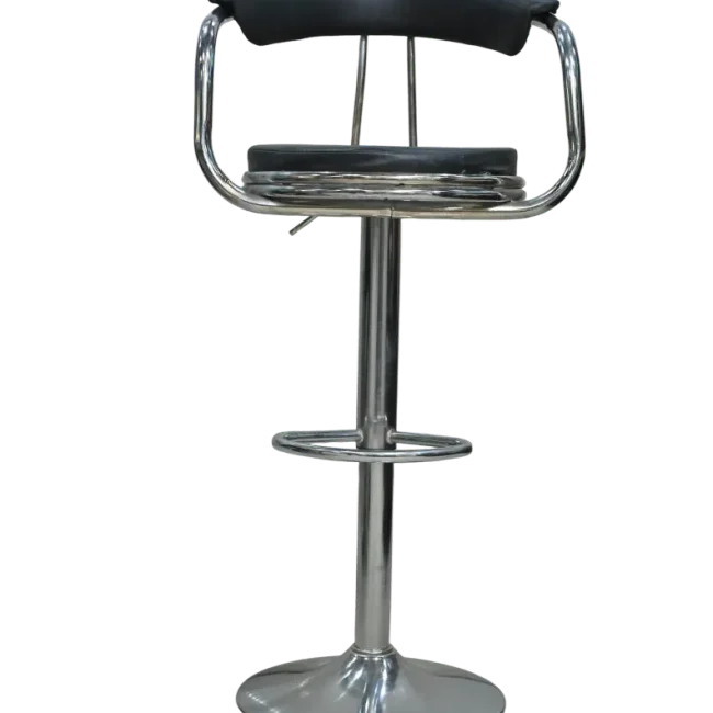 OffheMan PIPE BAR STOOL Low Back Bar Stool -  Black