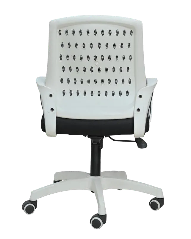 OffheMan 898 (WHT) Mid Back Ergonomic Office Chair -  Black