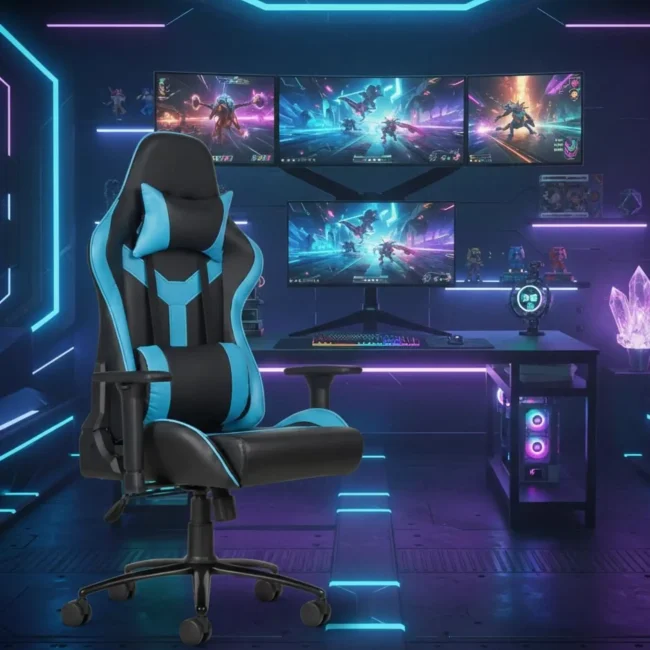 OffheMan GLADIATOR PRO High Back Gaming Chair -  Blue